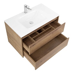 BelBagno Тумба под раковину Kraft 100 подвесная Rovere tabacco – фотография-6