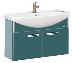 Misty Тумба с раковиной Джулия 85 подвесная зеленая – фотография-1