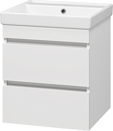 Misty Тумба под раковину Енисей 50 2 ящика подвесная белая – фотография-2