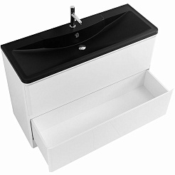 BelBagno Мебель для ванной Albano 120 напольная Bianco Lucido с раковиной BB1200/455-LV-ART-ALR-NERO – фотография-4