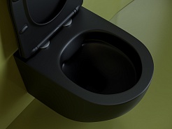 Ceramicanova Подвесной унитаз Uno Rimless CN11001MB чёрный матовый – фотография-3