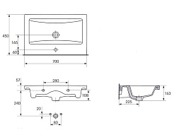 Style Line Тумба с раковиной Ассоль 70 Люкс техно платина Plus	 – фотография-3