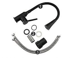 Frap Смеситель для кухни H44 F4044-6 черный – фотография-2