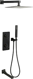 ALMAes Душевая система Tiber TVZ-8805 с термостатом черная матовая – фотография-1
