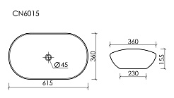 Ceramicanova Мебельная раковина Element 62 CN6015 белая – фотография-3