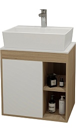 Teymi Тумба с раковиной Nura 70 дуб эврика/белый матовый T60528 раковина T50005 – фотография-1