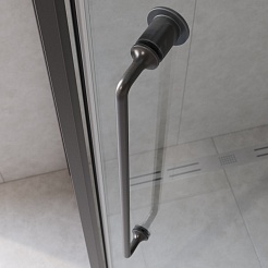 Cezares Душевой уголок Relax 304 RELAX-304-P-1-100-C-GM 100x100 профиль оружейная сталь стекло прозрачное – фотография-6