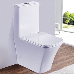 Esbano Унитаз компакт Crisan безободковый белый – фотография-1