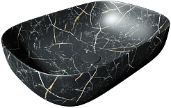 Teymi Раковина накладная Solli 60 Artceramic T50399 черный мрамор – фотография-1