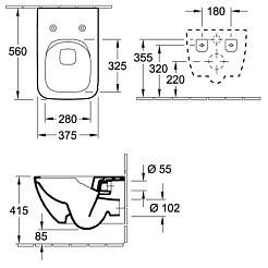 Villeroy & Boch Унитаз подвесной Venticello 4611 R0 01 – фотография-5