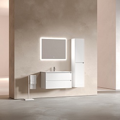 Sancos Тумба с раковиной Libra 90 белый глянец раковина Element 91 CN7002 – фотография-3