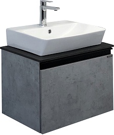 Comforty Тумба с раковиной Эдинбург 60 подвесная бетон светлый – фотография-1