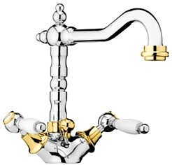 Webert Смеситель Dorian DO700302017 хром/золото, для раковины – фотография-1