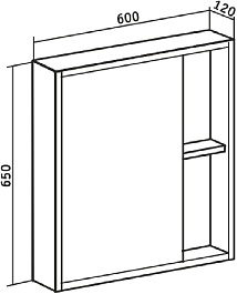 Runo Зеркальный шкаф Эко 60 серый бетон – фотография-5