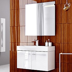 Aqwella Тумба с раковиной Милан 100 подвесная, с дверцами – фотография-3