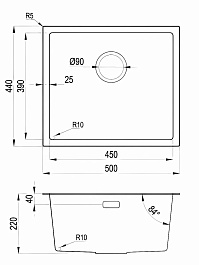 Hoffger Мойка для кухни 5044 Satin ECO – фотография-3