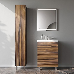 Am.Pm Шкаф пенал для ванной Gem 30 L орех – фотография-8