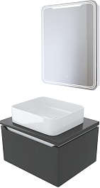 Mixline Мебель для ванной Виктория 60 L подвесная графит софт – фотография-1