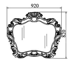 Demax Зеркало для ванной Афины 92 черное/золото – фотография-4