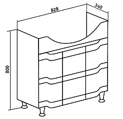Runo Тумба с раковиной Стиль 85 – фотография-4