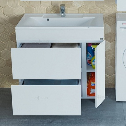 СанТа Мебель для ванной Марс 80 напольная, дверка – фотография-5