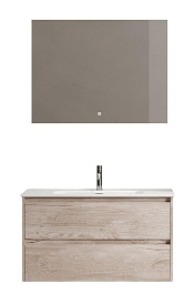 Sancos Тумба с раковиной Libra 90 дуб галифакс натуральный раковина Element 91 CN7002 – фотография-8