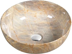 SantiLine Раковина накладная 41.5 SL-7026 коричневая под мрамор – фотография-1