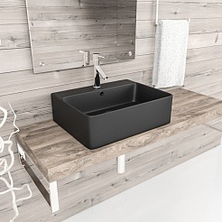 Esbano Раковина накладная Circon 52 черная матовая – фотография-3