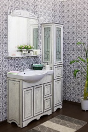 Sanflor Тумба с раковиной Адель 82 R белая, патина серебро – фотография-4