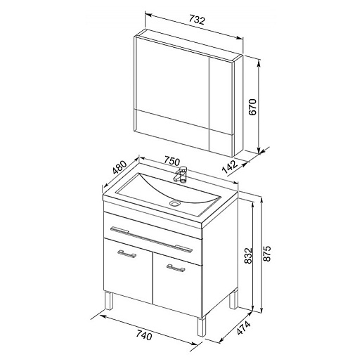 Aquanet Мебель для ванной Верона 75 белая напольная (231034) – картинка-13