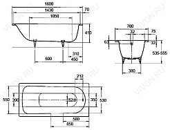 Kaldewei Стальная ванна "Advantage Saniform Plus 362-1" с покрытием Anti-Slip и Easy-Clean – фотография-5