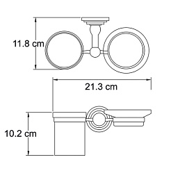 WasserKRAFT Держатель стакана и мыльницы "Isar K-7326" – фотография-3