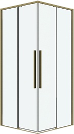 Grossman  Душевой уголок Galaxy 100x100x195 профиль золото сатин стекло прозрачное – фотография-1