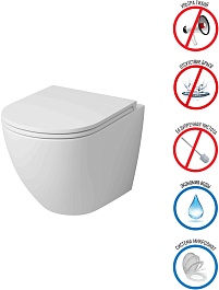 Grossman Унитаз подвесной Tornado GR-4455MSQ белый матовый – фотография-11