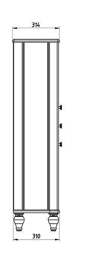 ASB-Woodline Пенал для ванной Верона 30 R бежевый патина, массив ясеня – картинка-7
