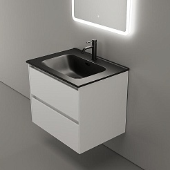 Sancos Тумба с раковиной Cento 60 белый глянец раковина Element 61 CN7001MB – фотография-2