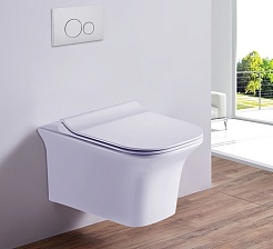 Esbano Унитаз Azul подвесной безободковый белый – фотография-2