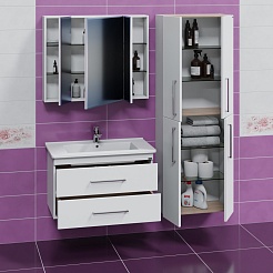 СанТа Тумба с раковиной Вегас 85 подвесная белая – фотография-6