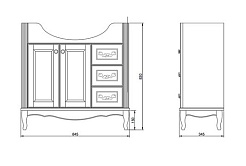 ValenHouse Тумба с раковиной Эллина 85 кальяри, фурнитура бронза – фотография-2
