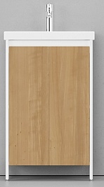 Velvex Тумба под раковину Klaufs 50 напольная белая/дерево – фотография-1