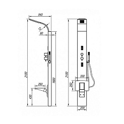 Kolpa San Душевая панель ZONDA 2100 3F Disapore M – фотография-3