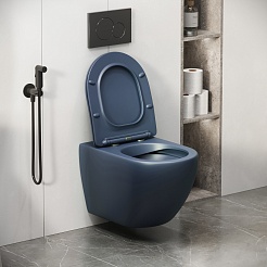 Grossman Унитаз подвесной Color GR-4411BLMS синий матовый – фотография-9