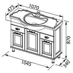 Aquanet Тумба с раковиной Тесса 105 жасмин/золото – фотография-5