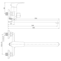 Rossinka Смеситель RS31-32 для ванны универсальный – фотография-2