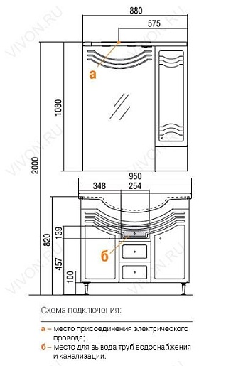 Акватон Мебель для ванной Домус 95 R – фотография-2