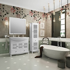 Opadiris Зеркало Омега 85 белое матовое – фотография-4