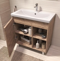 Vigo Тумба c раковиной Milos 800-1-0 дуб золотой – фотография-3