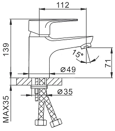 Frap Смеситель для раковины H702 F10702-B хром – фотография-2