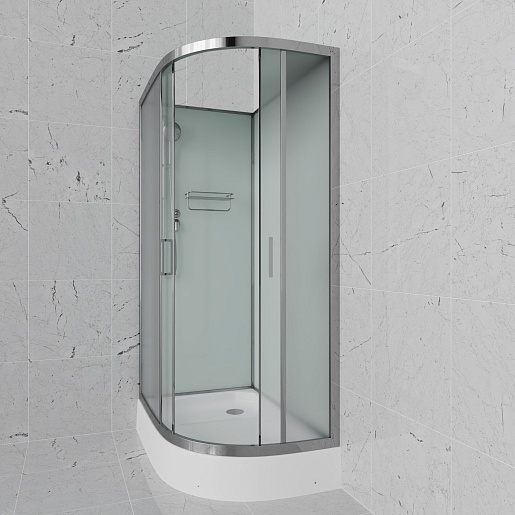 Frank Душевая кабина F412/1L M Brilliant без крыши профиль хром стекло матовое – фотография-2