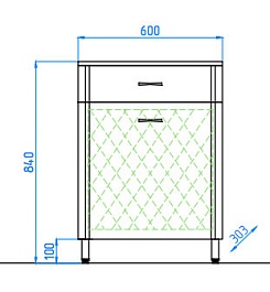 Style Line Тумба напольная ТН 600 с б/к – фотография-3